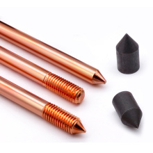 1/6 3/8, 1/2", 5/8", 3/4", 1" Threaded Copper Bonded earth rod Copper coated steel Copper clad steel rod
